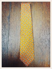 Authentique Cravate Vintage Orange  LANCEL 100% Soie / Tie 100% silk LANCEL