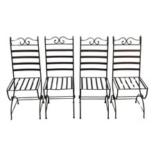 Série de 4 chaises de jardin