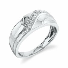Hommes 14K or Blanc Diamant