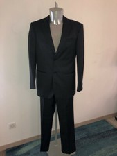 costume gabardine noir rayé FERRE STUDIO veste 50 pantalon 42 NEUF