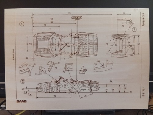 Saab 900 plan carrosserie - saab,