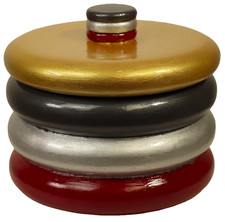 Pot en bois peint à la main - œuvre signée, numérotée