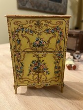 🌸Vintage Hand-Painted Dollhouse Cabinet  miniature Furniture Meuble de maitrise