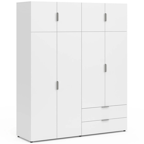 Armoire portes mina blanc - armoire, 4