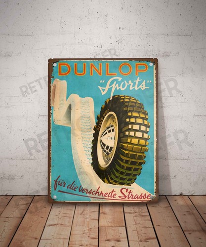 Plaque métal vintage dunlop - métal,