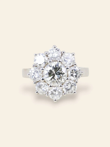 Bague marguerite blanc - marguerite, or