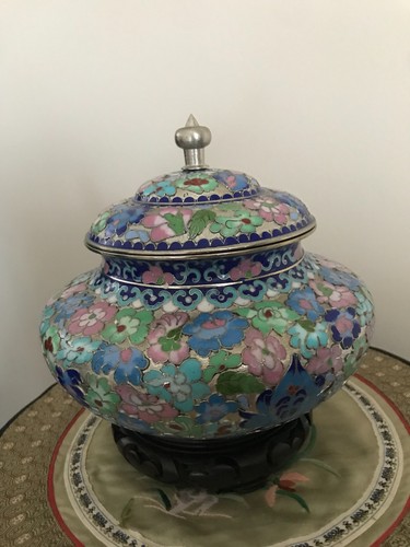 Cloisonne bonbonniere bronze - cloisonne,