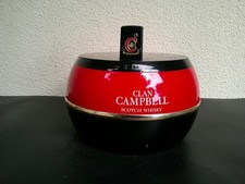 SEAU A GLACONS VINTAGE ROUGE ET NOIR CLAN CAMPBELL KARINSKAYA EN PLASTIQUE