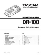 Service Manuel D'Instructions pour TASCAM DR-100