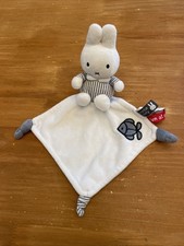 doudou Peluche mouchoir Lapin Miffy Nijntje blanc Bleu poisson Tiamo collection