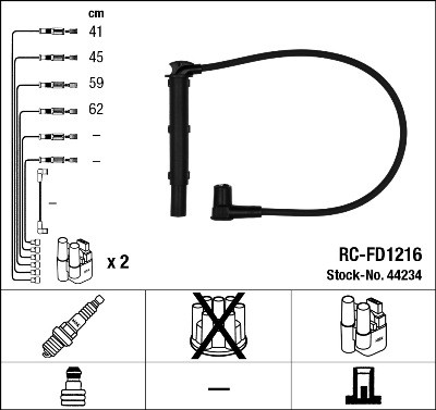 44234 ngk ignition lead set - ngk,