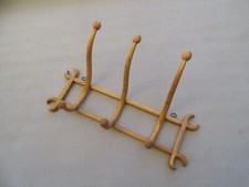 Porte manteaux et chapeaux mural à 3 patères blond 1890 Fischel, no Thonet