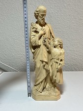 Statue plâtre Saint Joseph et Enfant Jésus signée Pieraccini P.P. étoile