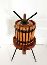 Ancien Vintage Pressoir à Raisin en Bois et Fonte Presse Fruit Jus Déco Cuisine