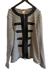 ANNE WEYBURN gilet veste bleu marine / blanc  taille 48