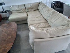 canapé cuir DUVIVIER couleur gris clair modulable à partir de 4 éléments