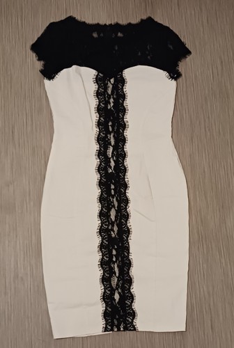 Robe fourreau bimatière blanc - robe,
