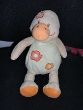 peluche doudou canard oie vert