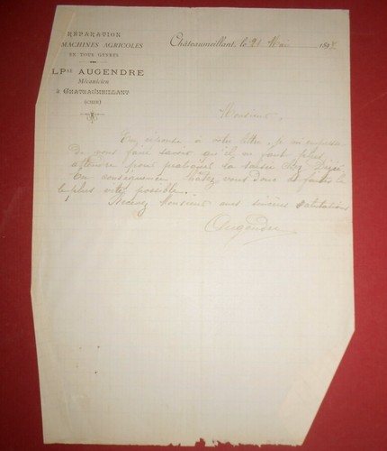 Lettre ancienne réparation