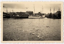 Paysage marin port de pêche bateau  - photo ancienne an. 1950