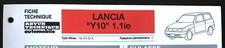 Fiche Technique Automobile R.T.A (RTA) ; LANCIA " Y10 " 1.1 ie