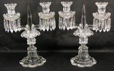 Saint Louis, Paire De Chandeliers Girandoles En Cristal époque Milieu XX ème