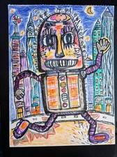 Tableau robot vintage Automate