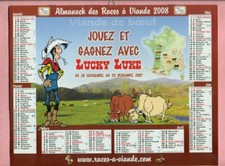 CALENDRIER / ALMANACH des RACES A VIANDE 2018 / LUCKY  LUKE  !