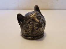 Bronze patiné - Tête de chat