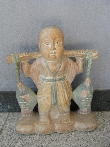 Pecheur chinois bois mat - mat, tons
