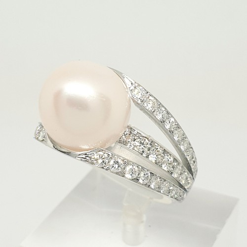 Bague blanc kt 750 - 18,