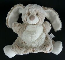 *. DOUDOU MARIONNETTE TEX BABY LAPIN BLANC BEIGE MARRON CHINé EMPREINTE - TTBE