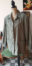 Chemise style veste Taille 44/46 simili daim vert olive 2 poches TBE