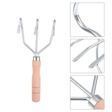  1pc cultivateur à main portable avec poignée courte trois dents râteau