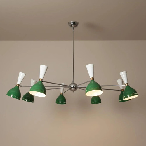 Lustre sputnik vert - et, blanc