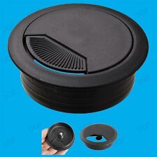 10x 60mm Noir PC Ordinateur Bureau Plastique Oeillets Table Câble Tidy Trou Étui