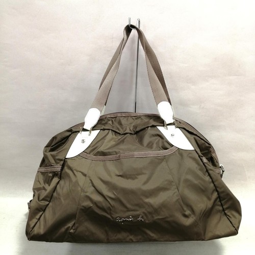 2way nylon bag - nylon, brown