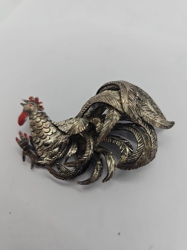 Broche coq ancien - coq, metal