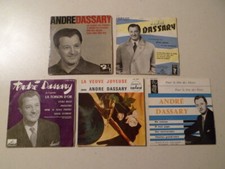 Lot collection de 5 disques vinyles EP 45T de André Dassary - 45 tours