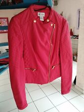 veste / perfecto simili cuir rouge taille 36 NEUF la redoute