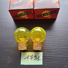 2 AMPOULES /LAMPES 6 Volts 45 W.BA21s (1 PLOT 3 ERGOTS. Jaune. PERLUX /neuves)