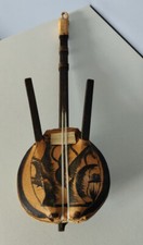 Instrument africain à 6 cordes en bois et cuir, style guitare, banjo