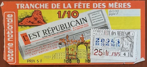 Billet loterie nationale - loterie,