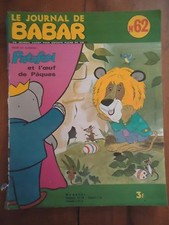 * LE JOURNAL DE BABAR N° 62 * 1974 Laurent de Brunhoff lion oeufs de paques