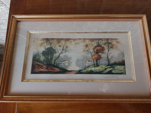 Cadre gravure paysage - cadre,