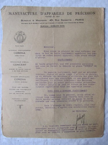 Ancienne brochure phonographe - brochure,
