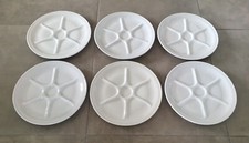 Assiettes à Fondue Blanches Porcelaine APILCO Années 70-80 TBE