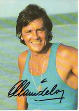 CARTE DEDICACEE - ALAIN DELON - Signature originale