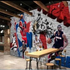 PAPIER PEINT 3D STAR BASKET BALL JORDAN  MURAL HAUTE QUALITE PLUSIEURS FINITIONS