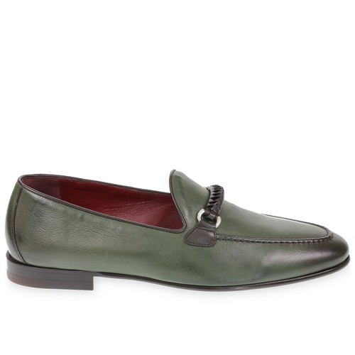 Mocassin homme cuir vert - mocassin,